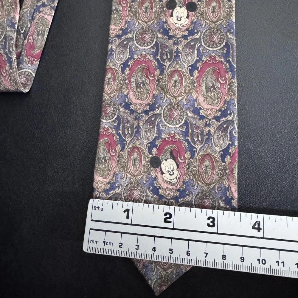 Disney Originals Necktie Mens OS Paisley Mickey‎ Mouse Silk Vintage